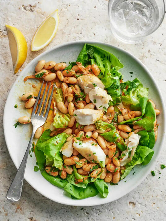 Warm Haddock and White Bean Salad